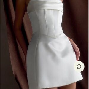 Isabel Satin Corset Mini Dress - White